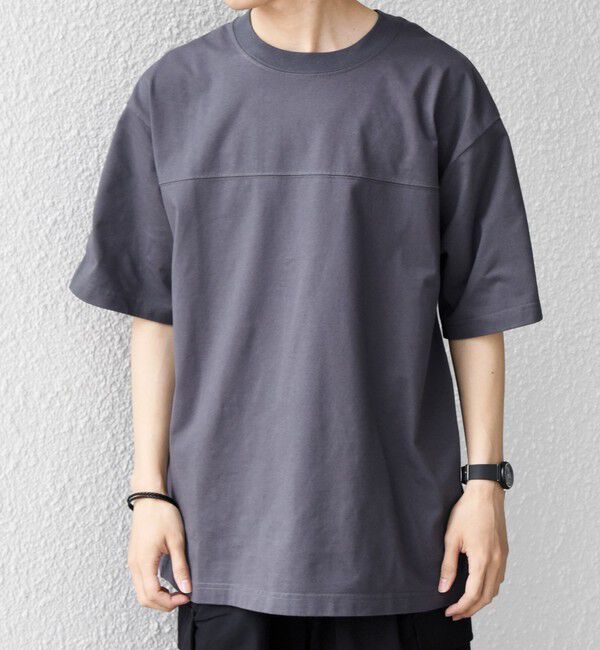 SHIPS any「SHIPS any:〈接触冷感/吸水速乾/UVカット/遮熱〉Raylock フットボール Tシャツ◇」|Tシャツ・カットソー|
