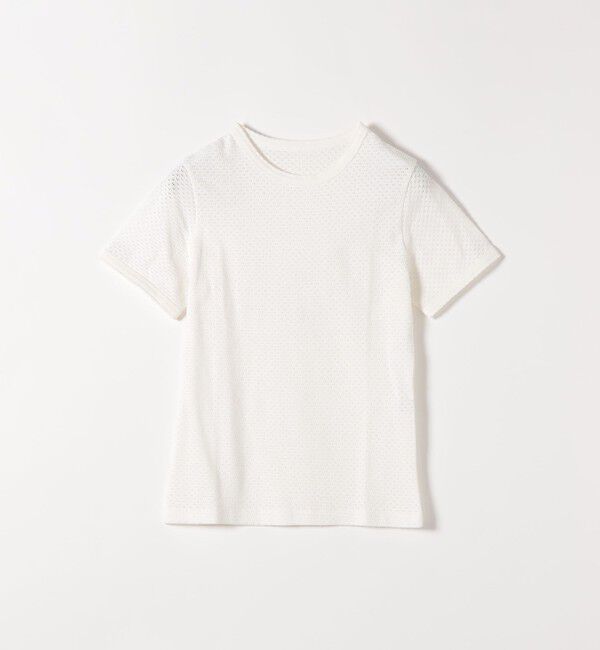 SHIPS any「《予約》SHIPS any:〈洗濯機可能〉透かし レース 半袖 クルーネック Tシャツ」|Tシャツ・カットソー|