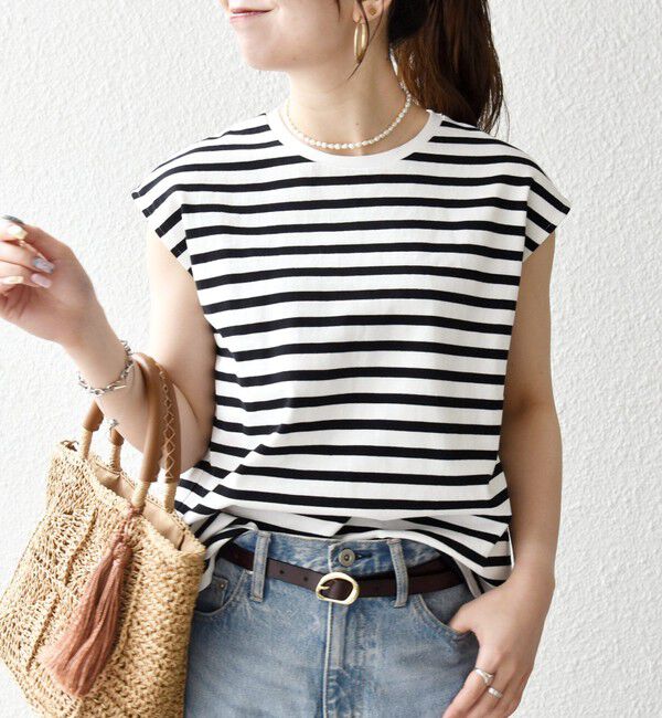 SHIPS any「《予約》SHIPS any:〈洗濯機可能〉バック レース コンビ フレンチスリーブ プルオーバー」|Tシャツ・カットソー|