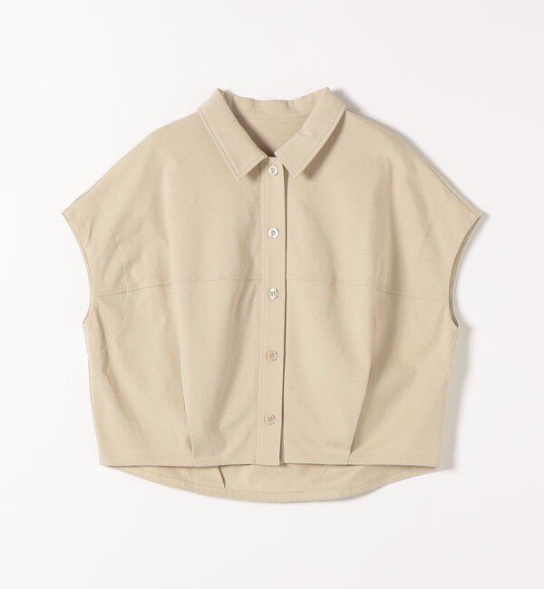 quaranciel「《予約》quaranciel:〈接触冷感/洗濯機可能〉天竺 フレンチスリーブ シャツ カットソー」|Tシャツ・カットソー|