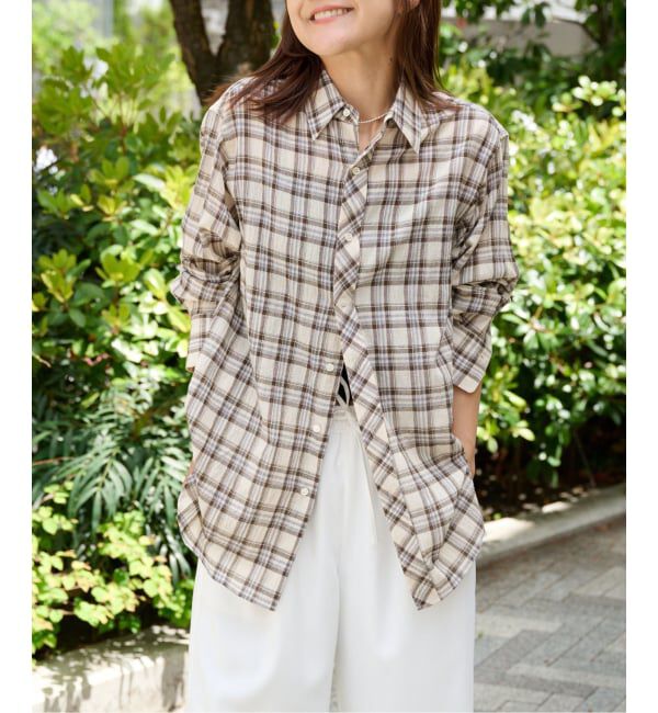OUTDOOR PRODUCTS Usual Things「≪予約≫コットンボイルワッシャーチェックシャツ」|シャツ・ブラウス|