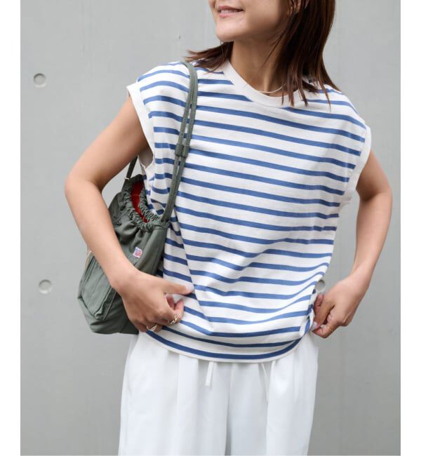 OUTDOOR PRODUCTS Usual Things「コットンボーダーワイドノースリTEE」|Tシャツ・カットソー|