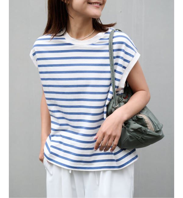 OUTDOOR PRODUCTS Usual Things「コットンボーダーワイドノースリTEE」|Tシャツ・カットソー|