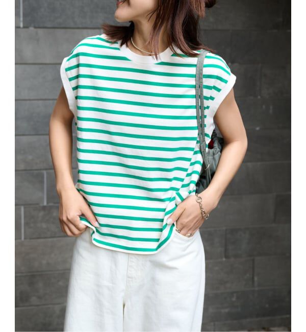 OUTDOOR PRODUCTS Usual Things「コットンボーダーワイドノースリTEE」|Tシャツ・カットソー|