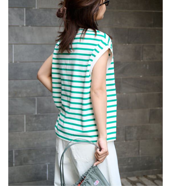 OUTDOOR PRODUCTS Usual Things「コットンボーダーワイドノースリTEE」|Tシャツ・カットソー|