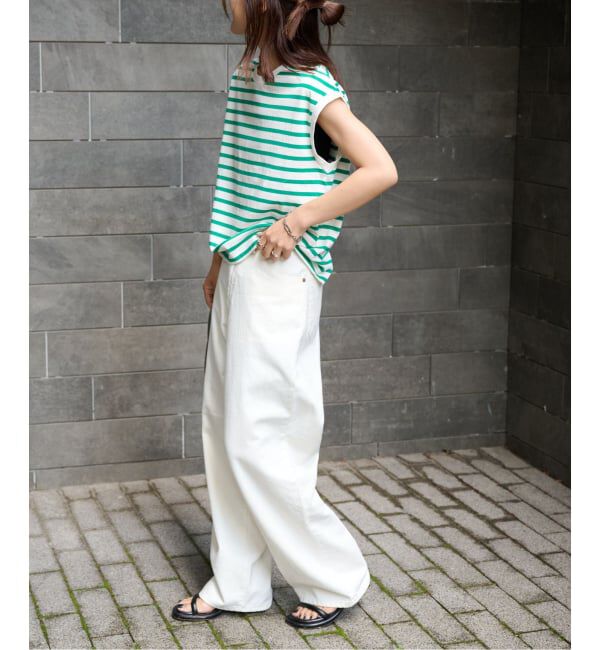 OUTDOOR PRODUCTS Usual Things「コットンボーダーワイドノースリTEE」|Tシャツ・カットソー|