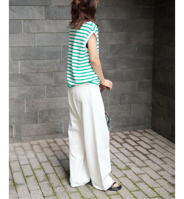 OUTDOOR PRODUCTS Usual Things「コットンボーダーワイドノースリTEE」|Tシャツ・カットソー|