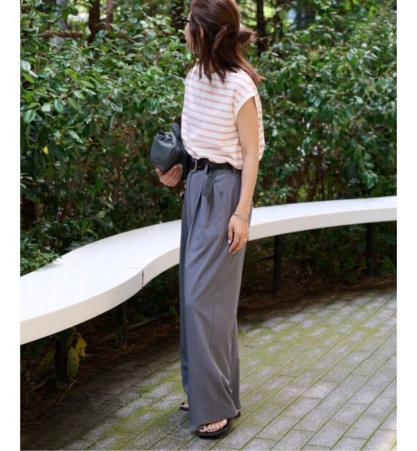 OUTDOOR PRODUCTS Usual Things「コットンボーダーワイドノースリTEE」|Tシャツ・カットソー|