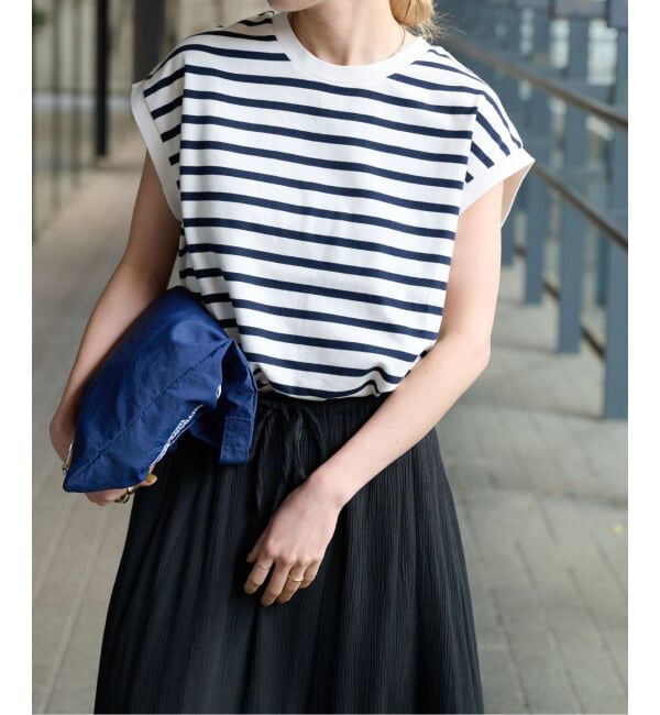 OUTDOOR PRODUCTS Usual Things「コットンボーダーワイドノースリTEE」|Tシャツ・カットソー|