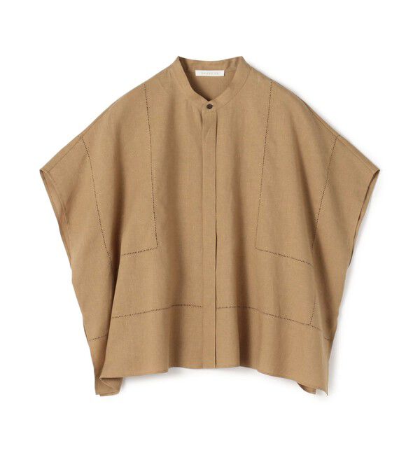 GALERIE VIE「【一部WEB先行予約】フレンチリネン スタンドカラーシャツ」|シャツ・ブラウス|45 キャメル