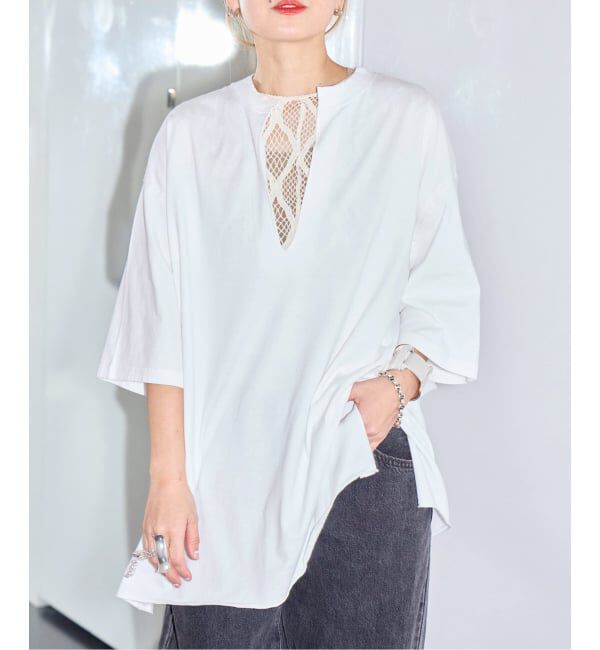  「《追加》KEY NECK Tシャツ」|Tシャツ・カットソー|ホワイト