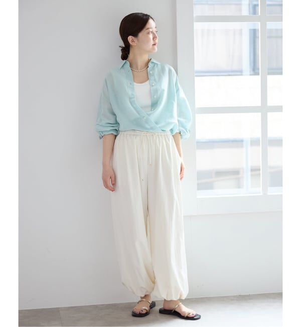 IENA「《UVカット》テレコストレッチフレンチノースリーブ」|Tシャツ・カットソー|