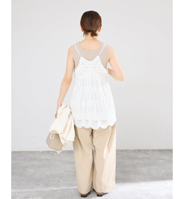 IENA「《UVカット》テレコストレッチフレンチノースリーブ」|Tシャツ・カットソー|