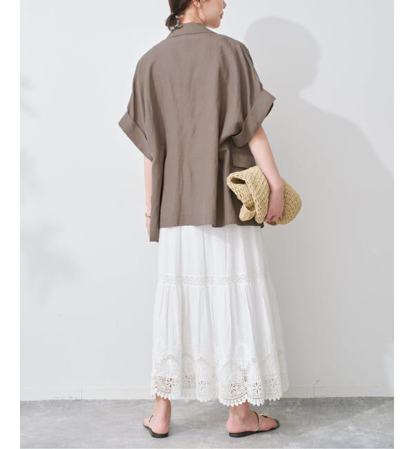 SLOBE IENA「《セットアップ対応可》リネン混ハーフスリーブジャケット」|その他|