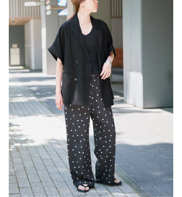 SLOBE IENA「《セットアップ対応可》リネン混ハーフスリーブジャケット」|その他|
