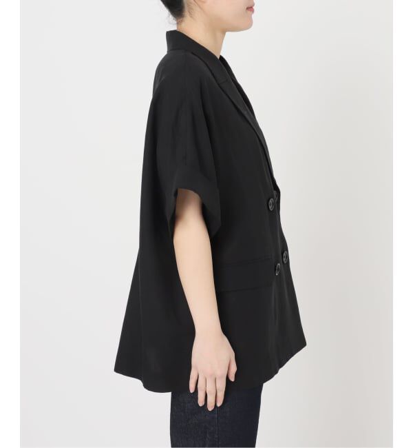 SLOBE IENA「《セットアップ対応可》リネン混ハーフスリーブジャケット」|その他|