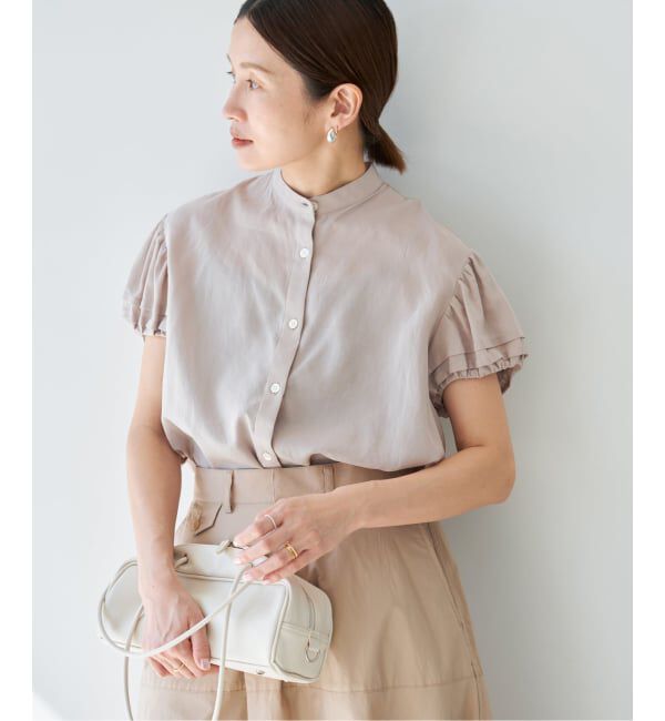 IENA「《WEB限定/追加》パフスリーブ半袖ブラウス」|シャツ・ブラウス|