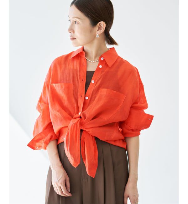 IENA「《セットアップ対応》ラミーレギュラーカラーシャツ」|シャツ・ブラウス|レッド