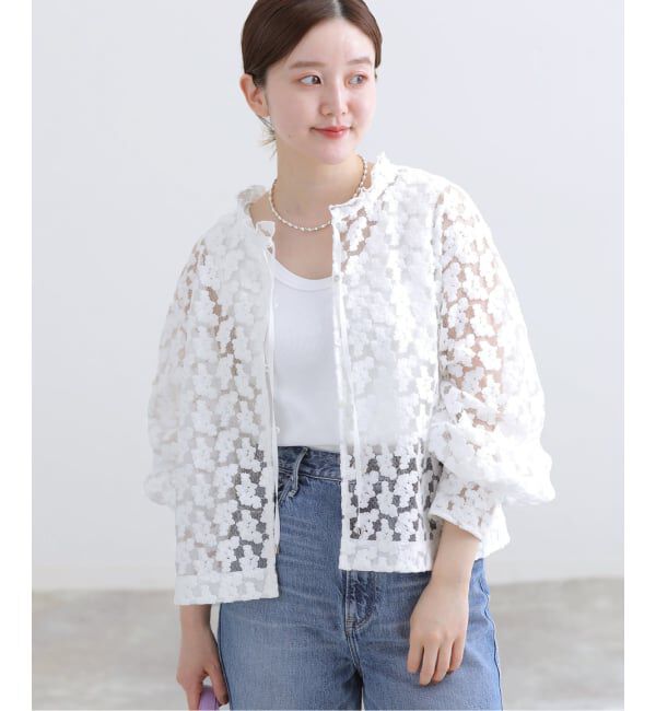 IENA「《追加》フラワー刺繍レース2WAYブラウス」|シャツ・ブラウス|