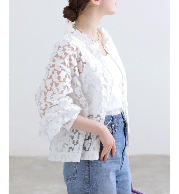 IENA「《追加》フラワー刺繍レース2WAYブラウス」|シャツ・ブラウス|