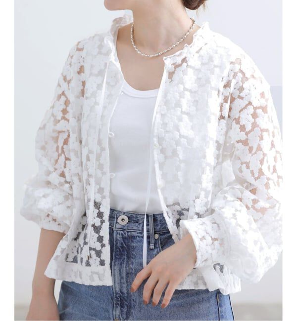 IENA「《追加》フラワー刺繍レース2WAYブラウス」|シャツ・ブラウス|