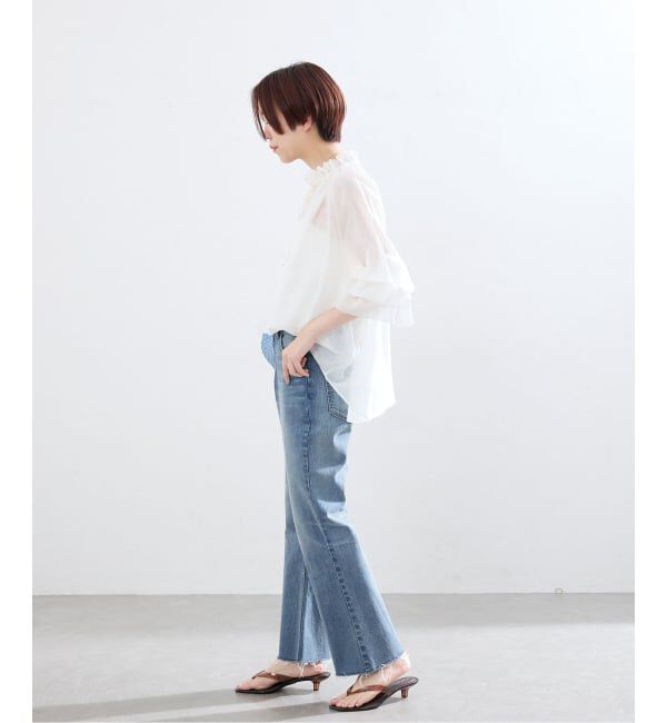 IENA「BLACK クロップドデニムパンツ」|デニム|