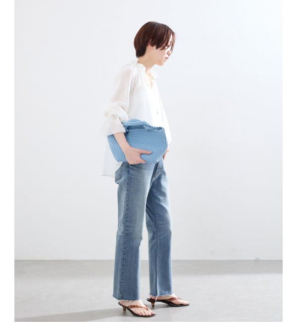 IENA「BLACK クロップドデニムパンツ」|デニム|