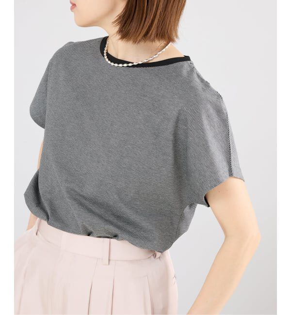 IENA「ATON/エイトン SUVIN 60/2 CAP SLEEVE Tシャツ」|Tシャツ・カットソー|ブラック A