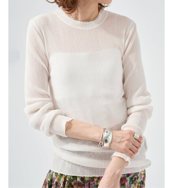VERMEIL par iena「Raspail ラスパイユ Sheer Tシャツ RB-282」|Tシャツ・カットソー|ホワイト