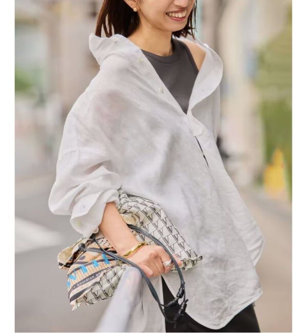 VERMEIL par iena「TICCA ティッカ 別注リネンスクエアビッグシャツ TBFS-543」|シャツ・ブラウス|