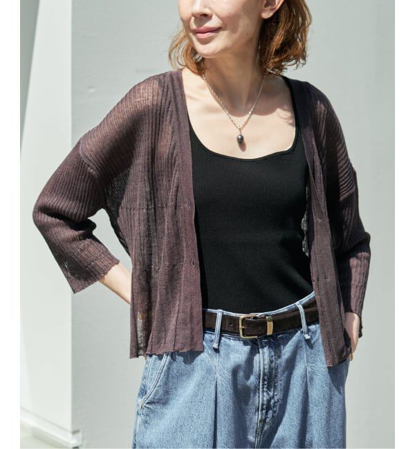 VERMEIL par iena「ENRICA エンリカ Vネックカーディガン KNIT 231」|カーディガン|ブラウン