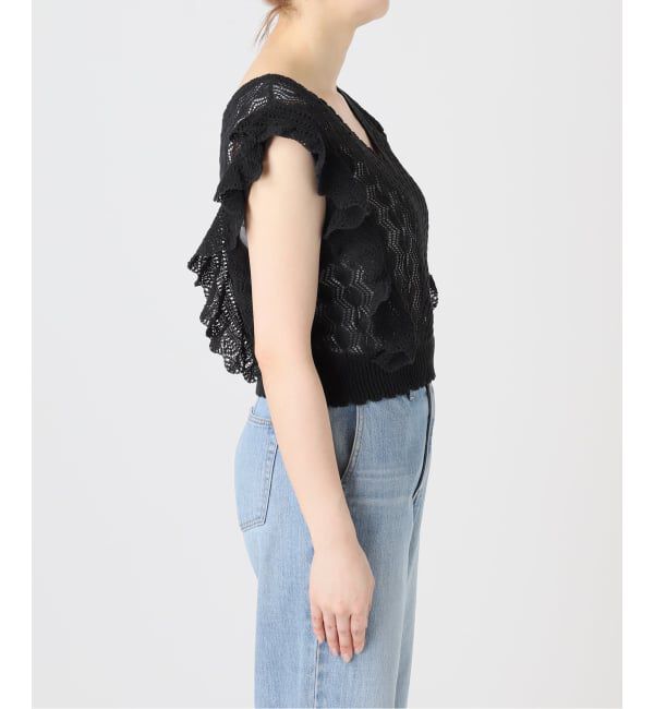 IENA「《一部店舗限定》クロシェニット Vネックレイヤードベスト」|ベスト・ジレ|