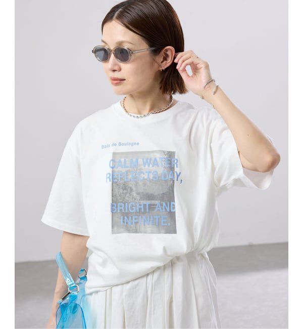 IENA「コットンフォトプリント ロゴTシャツ」|Tシャツ・カットソー|