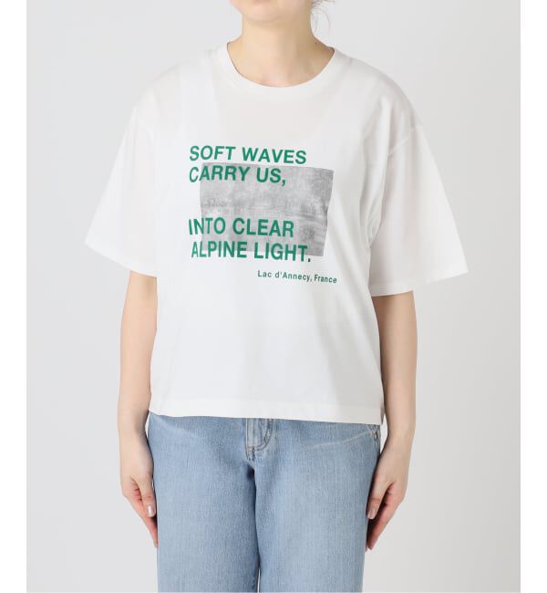 IENA「コットンフォトプリント ロゴTシャツ」|Tシャツ・カットソー|