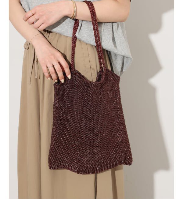 JOURNAL STANDARD relume「《追加》RELUME ラメアミトート」|トートバッグ|ボルドー