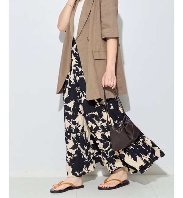 journal standard L'essage「別注【LUSANA / ルサーナ】RUFFLE TIRED MAXI SKIRT：スカート」|スカート|