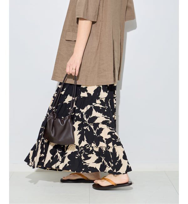 journal standard L'essage「別注【LUSANA / ルサーナ】RUFFLE TIRED MAXI SKIRT：スカート」|スカート|