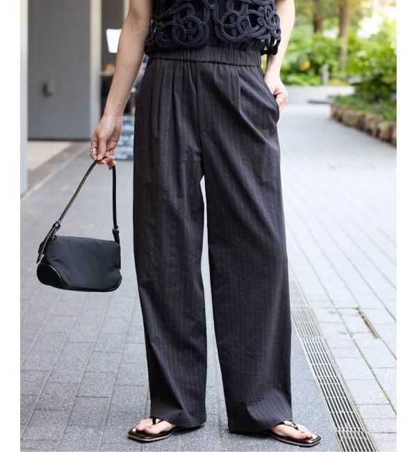 JOURNAL STANDARD「《追加2》ウォッシャブルコットンリネVISストレートパンツ」|その他|ネイビー A