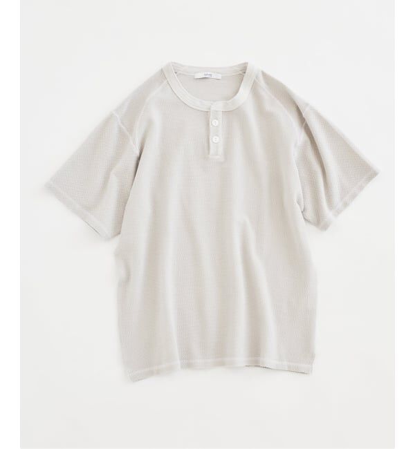 JOURNAL STANDARD relume「《予約》製品染め ワッフル調 ピケ ヘンリーネックTシャツ」|Tシャツ・カットソー|ベージュ B
