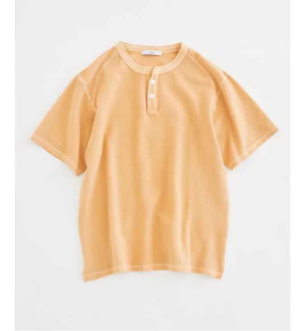 JOURNAL STANDARD relume「《予約》製品染め ワッフル調 ピケ ヘンリーネックTシャツ」|Tシャツ・カットソー|イエロー B