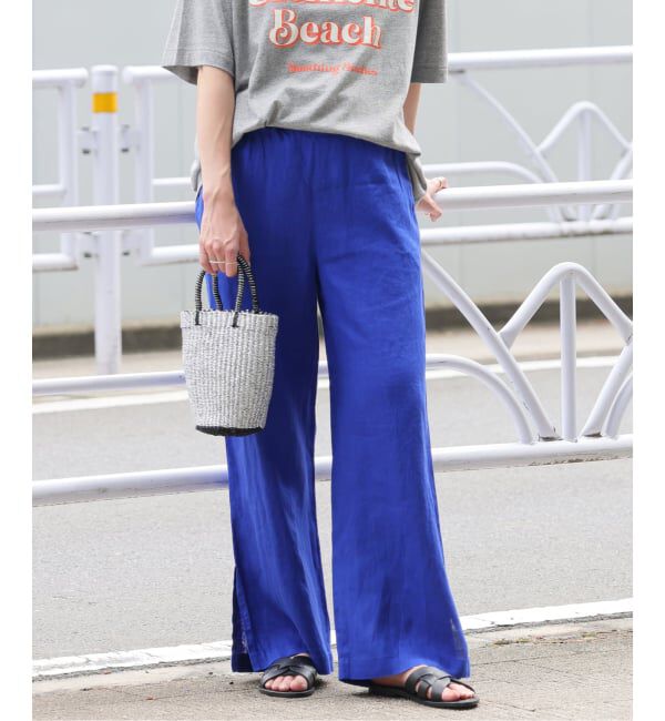 JOURNAL STANDARD relume「《一部WEB限定追加2》麻スリットイージーパンツ」|その他|ブルー A