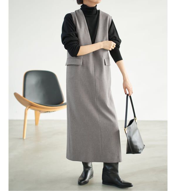 Spick and Span「《WEB限定 / 追加》ダブルクロスVネックワンピース」|ワンピース|