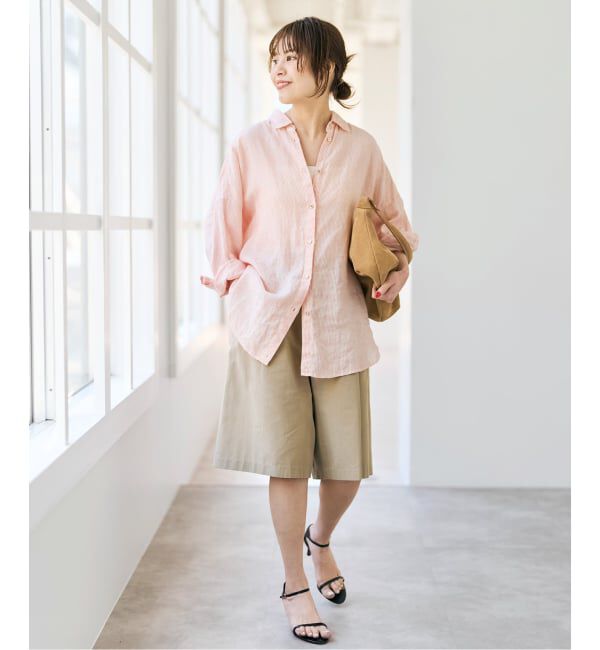 Spick and Span「《追加》 80リネンカシュクール ビッグシャツ」|シャツ・ブラウス|
