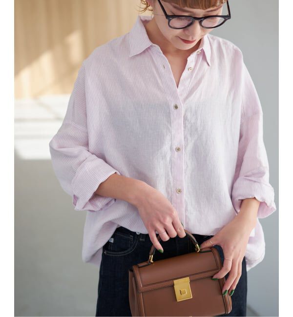 Spick and Span「《追加》 80リネンカシュクール ビッグシャツ」|シャツ・ブラウス|