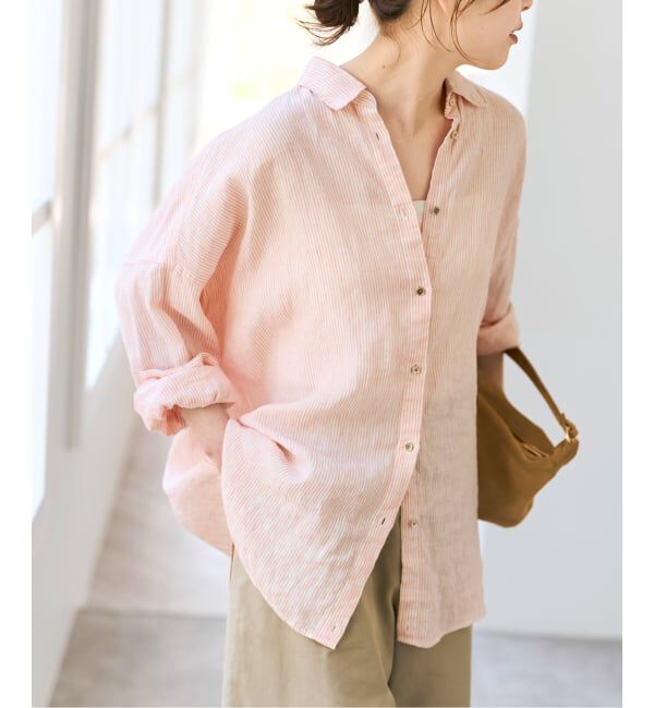 Spick and Span「《追加》 80リネンカシュクール ビッグシャツ」|シャツ・ブラウス|