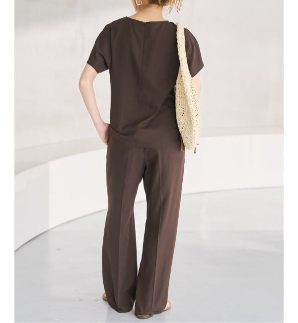 Spick and Span「《手洗い可》ハイブリッドリネンイージーパンツ」|スラックス|