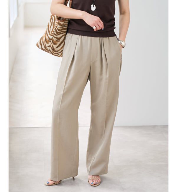 Spick and Span「《手洗い可》ハイブリッドリネンイージーパンツ」|スラックス|