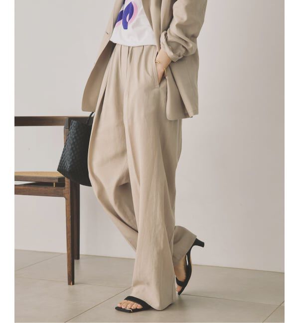 Spick and Span「《手洗い可》ハイブリッドリネンイージーパンツ」|スラックス|