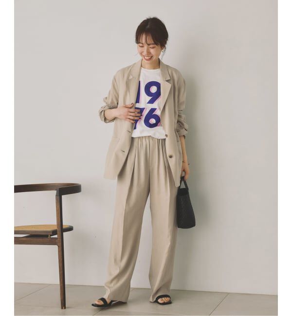 Spick and Span「《手洗い可》ハイブリッドリネンイージーパンツ」|スラックス|