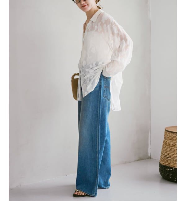 Spick and Span「HYU フラワージャガードシャツ」|シャツ・ブラウス|